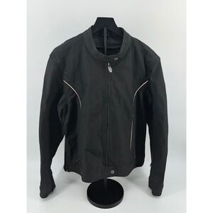 NWOT River Road Womens Lined‎ Buffalo Leather Motorcycle Jacket  Black Sz XL